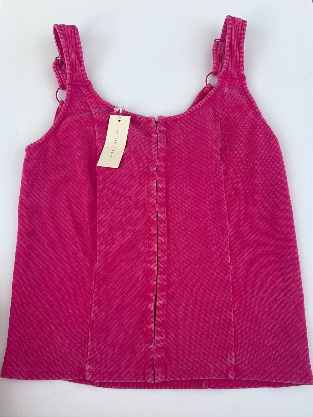 Gilded Intent Buckle Fuchsia Pink Textured Tank Top NWT